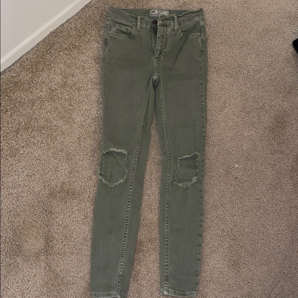 Free People army green jeans
